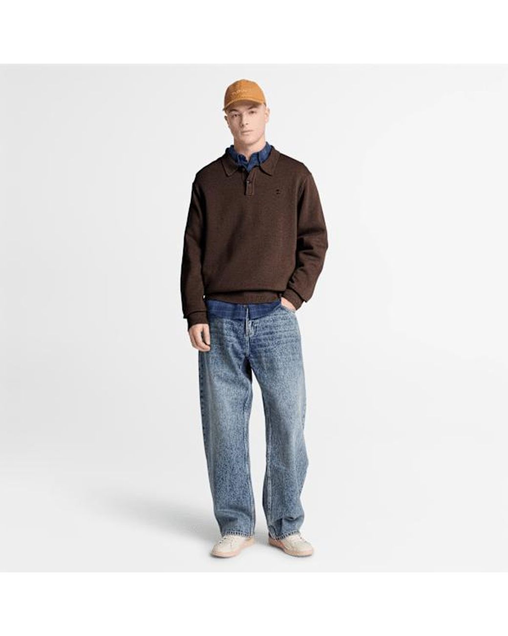 Timberland Brown Williams River Cotton Polo Jumper For for men