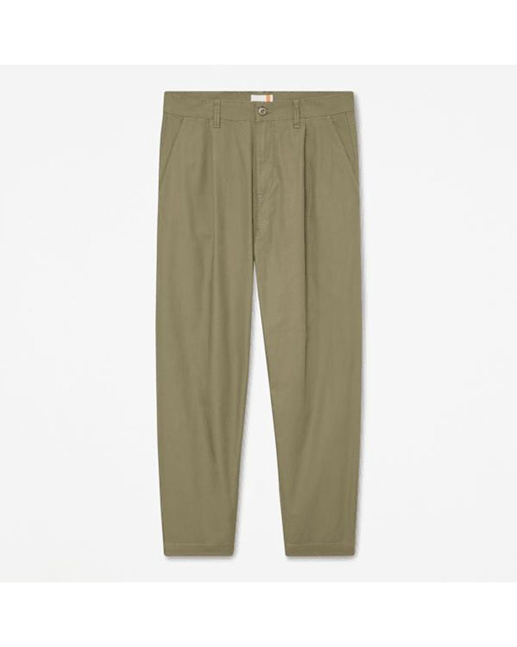 Timberland Green Claremont Poplin Pleated Chino Trouser For for men
