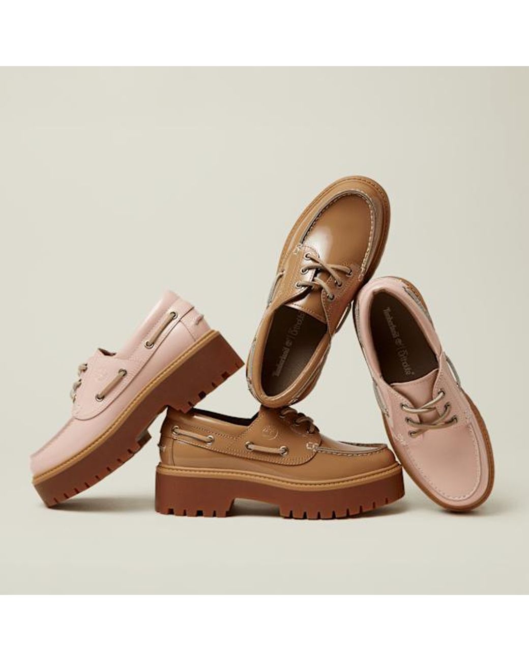 Timberland Brown Stone Street Platform Boat Shoe For