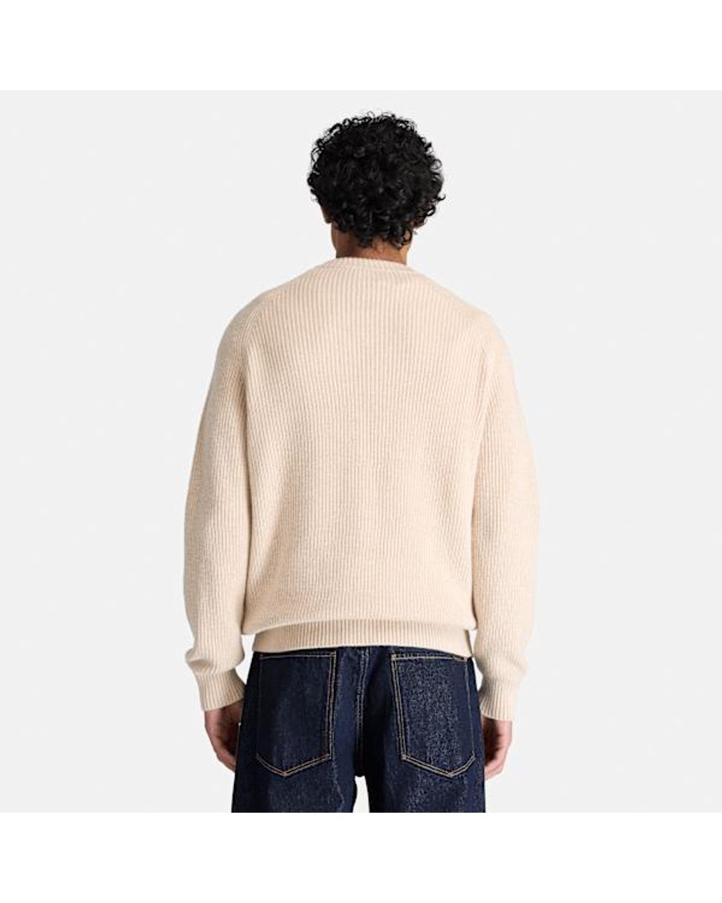 Timberland White Cotton Crewneck Jumper For for men
