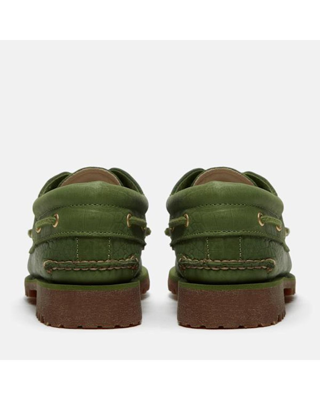 Timberland Green All Gender Authentic 3-Eye Lug Handsewn Boat Shoe