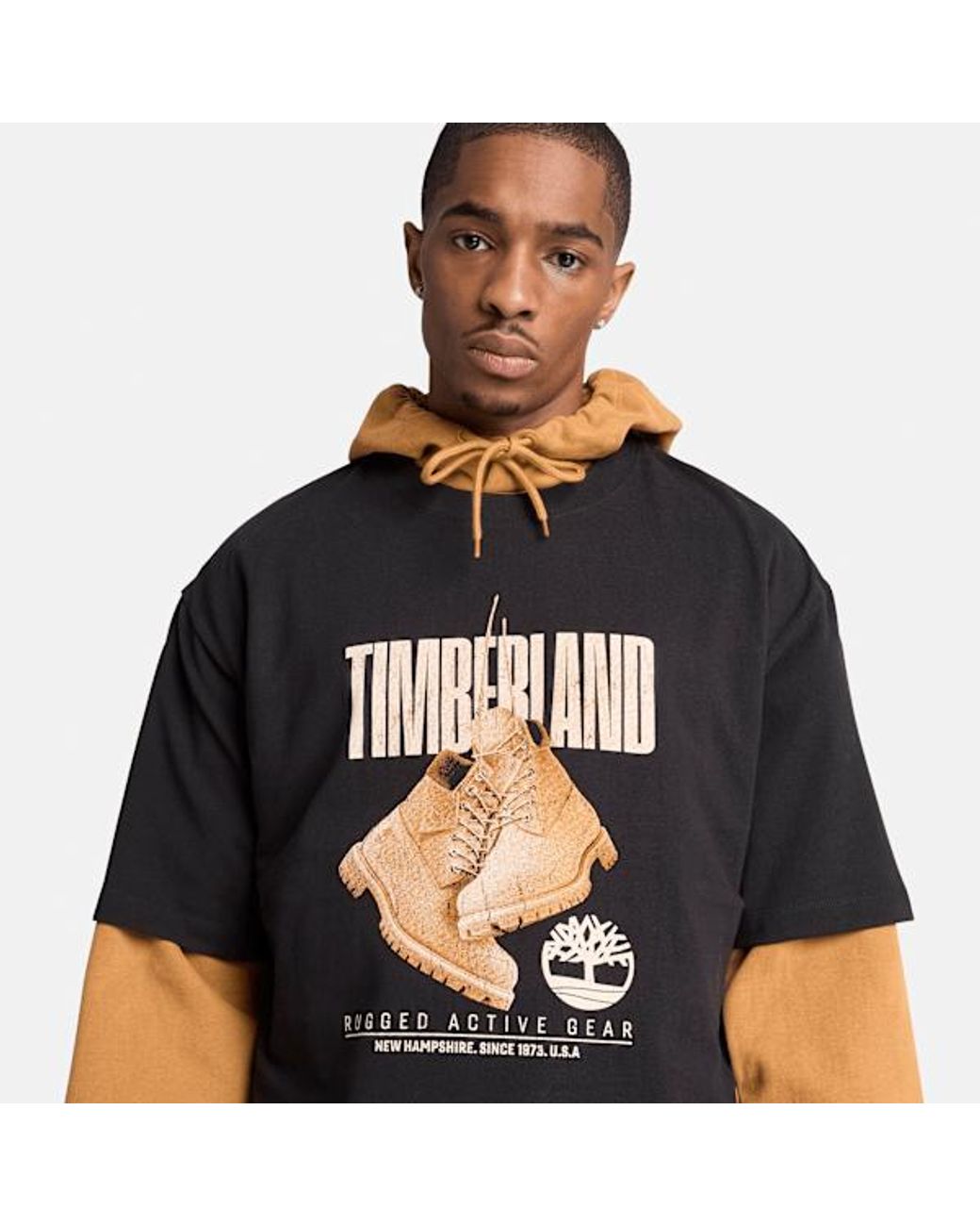Timberland Black Rugged Boot Short-Sleeve T-Shirt For for men