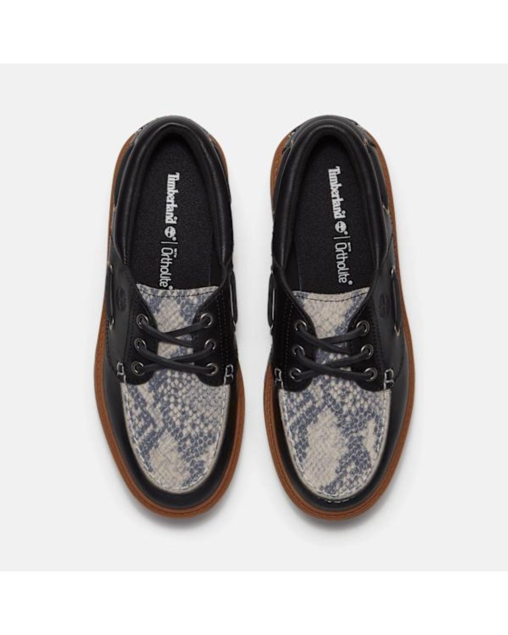 Timberland Black Stone Street Platform Boat Shoe For