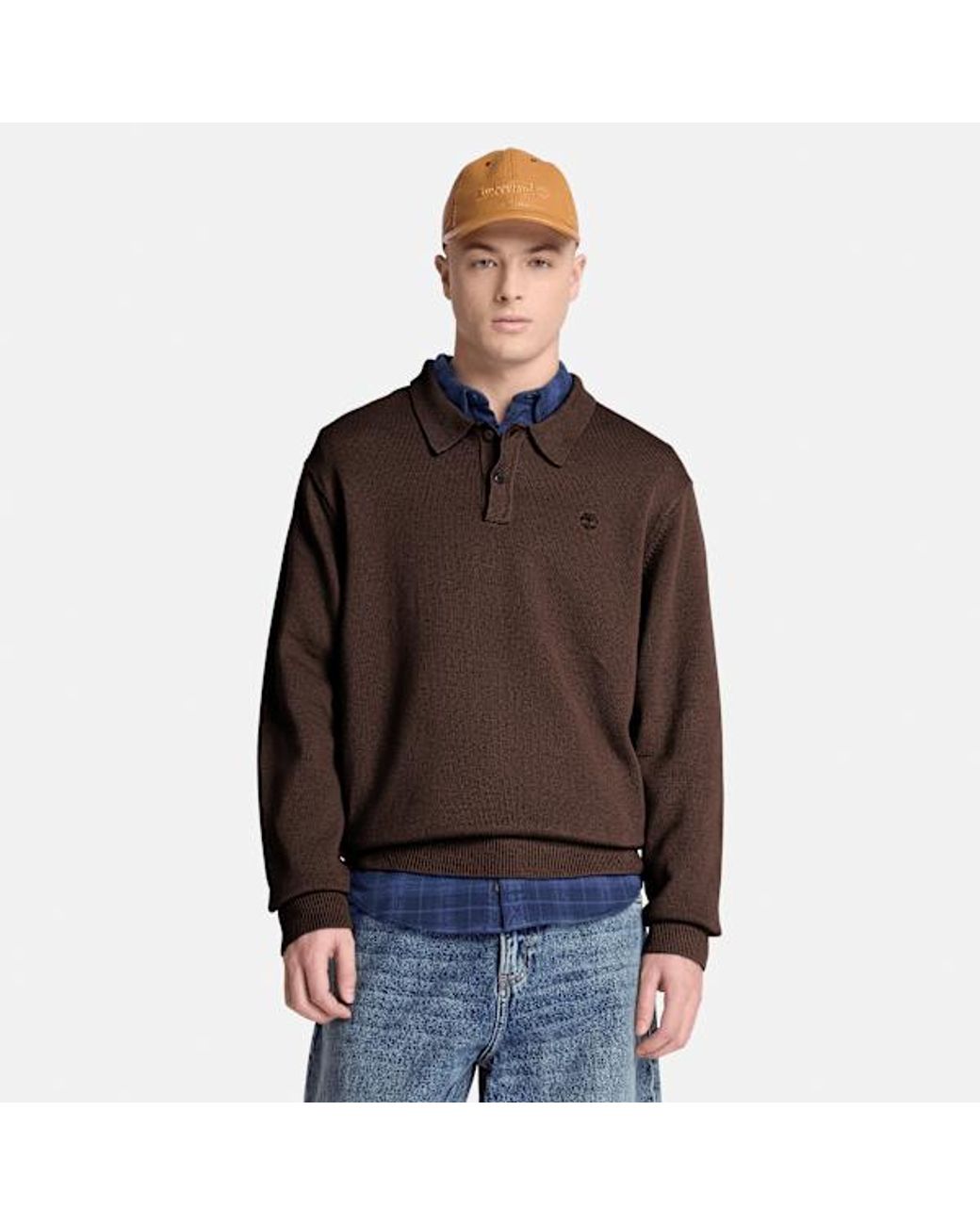 Timberland Brown Williams River Cotton Polo Jumper For for men