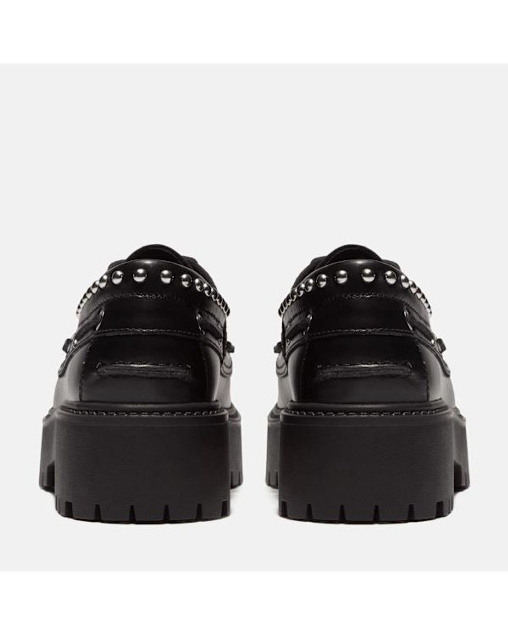 Timberland Black Stone Street Platform Boat Shoe For