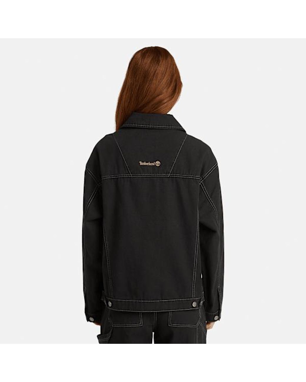Timberland Black Canvas Trucker Jacket For