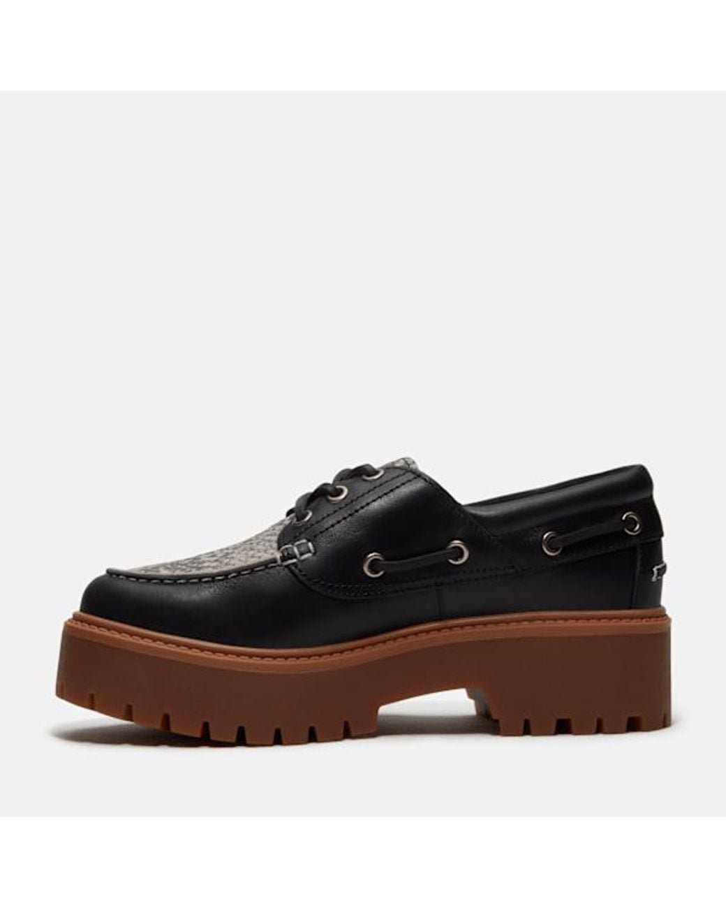 Timberland Black Stone Street Platform Boat Shoe For