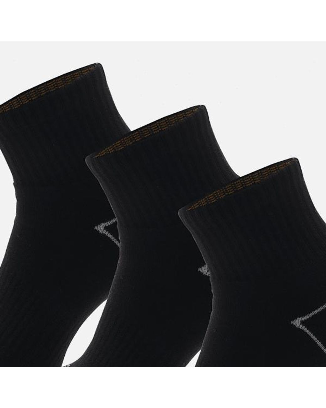 Timberland Black Bowden 3-Pack Full Cushion Quarter Sock