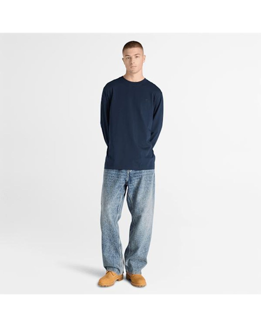 Timberland Blue Oyster River Long-Sleeve T-Shirt For for men