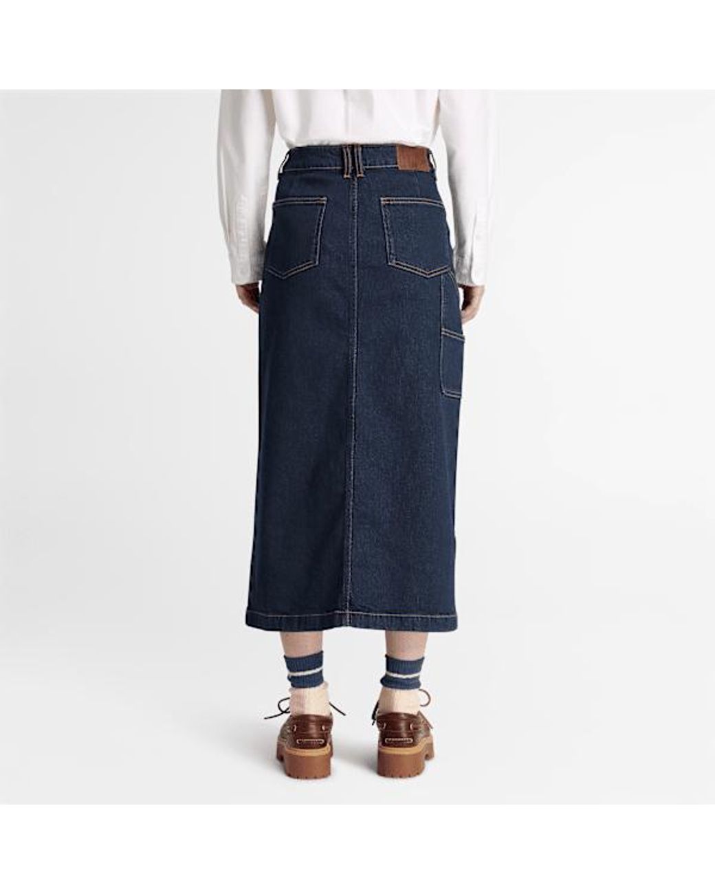 Timberland Blue Long Denim Skirt For