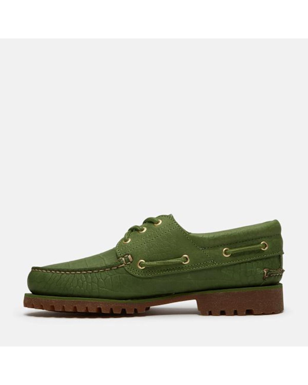 Timberland Green All Gender Authentic 3-Eye Lug Handsewn Boat Shoe
