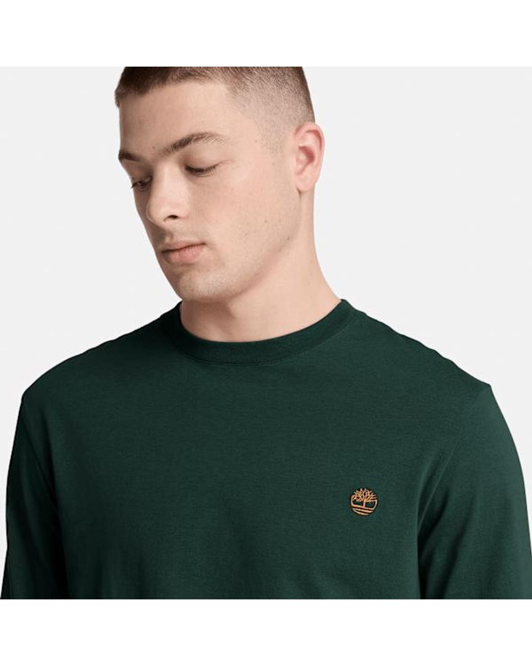 Timberland Green Dunstan River Slim Embroidered Long-Sleeve T-Shirt For for men