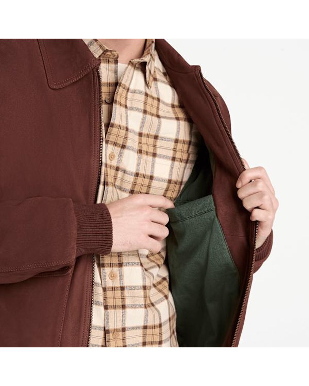 Timberland Purple Leather Bomber For for men