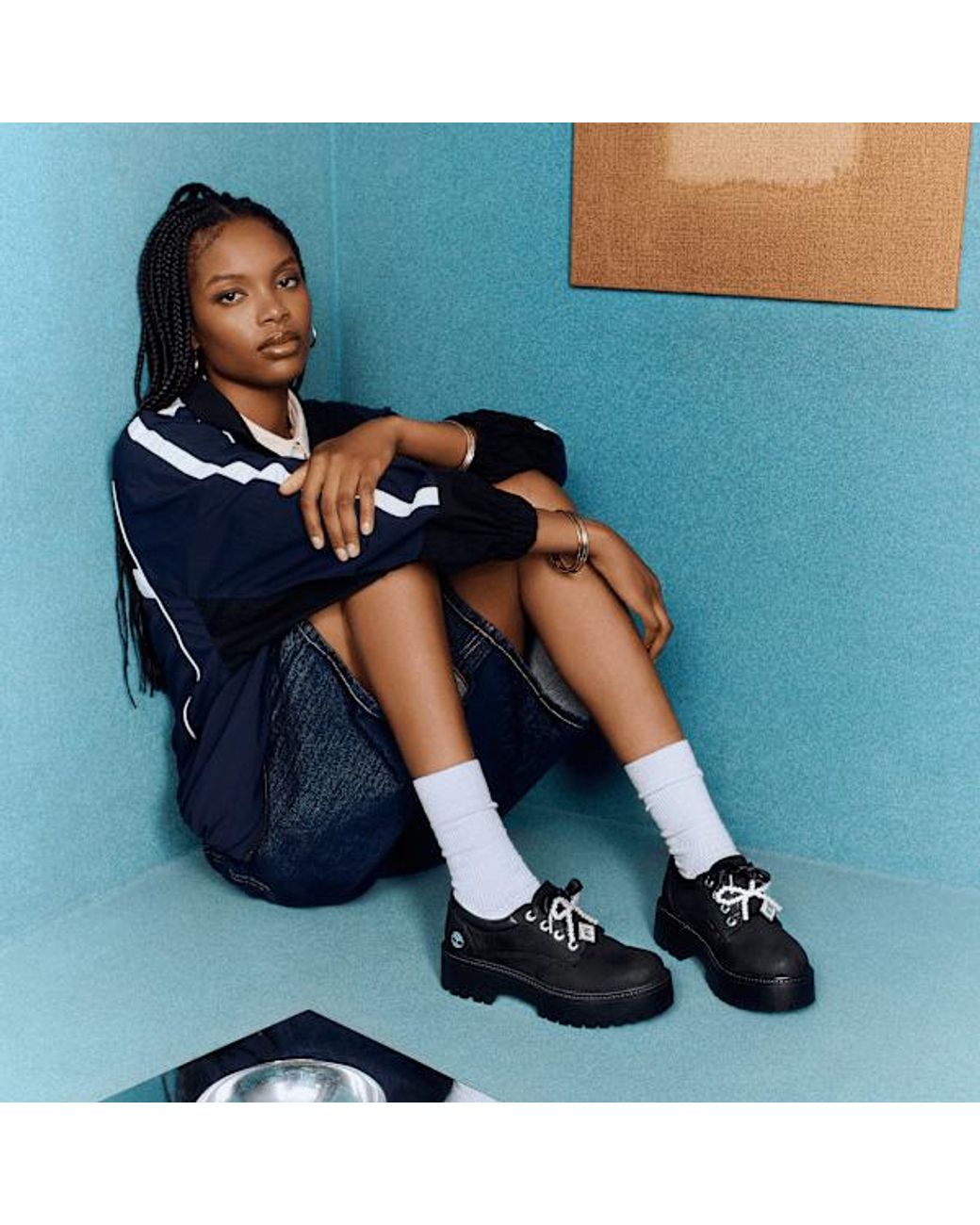 Timberland Black Stone Street Platform Shoe For