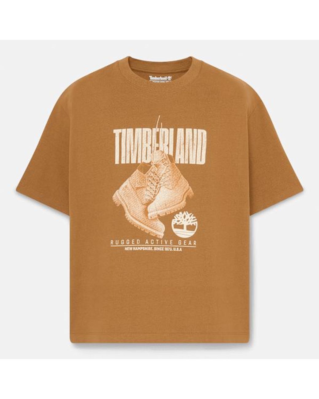 Timberland Brown Rugged Boot Short-Sleeve T-Shirt For for men