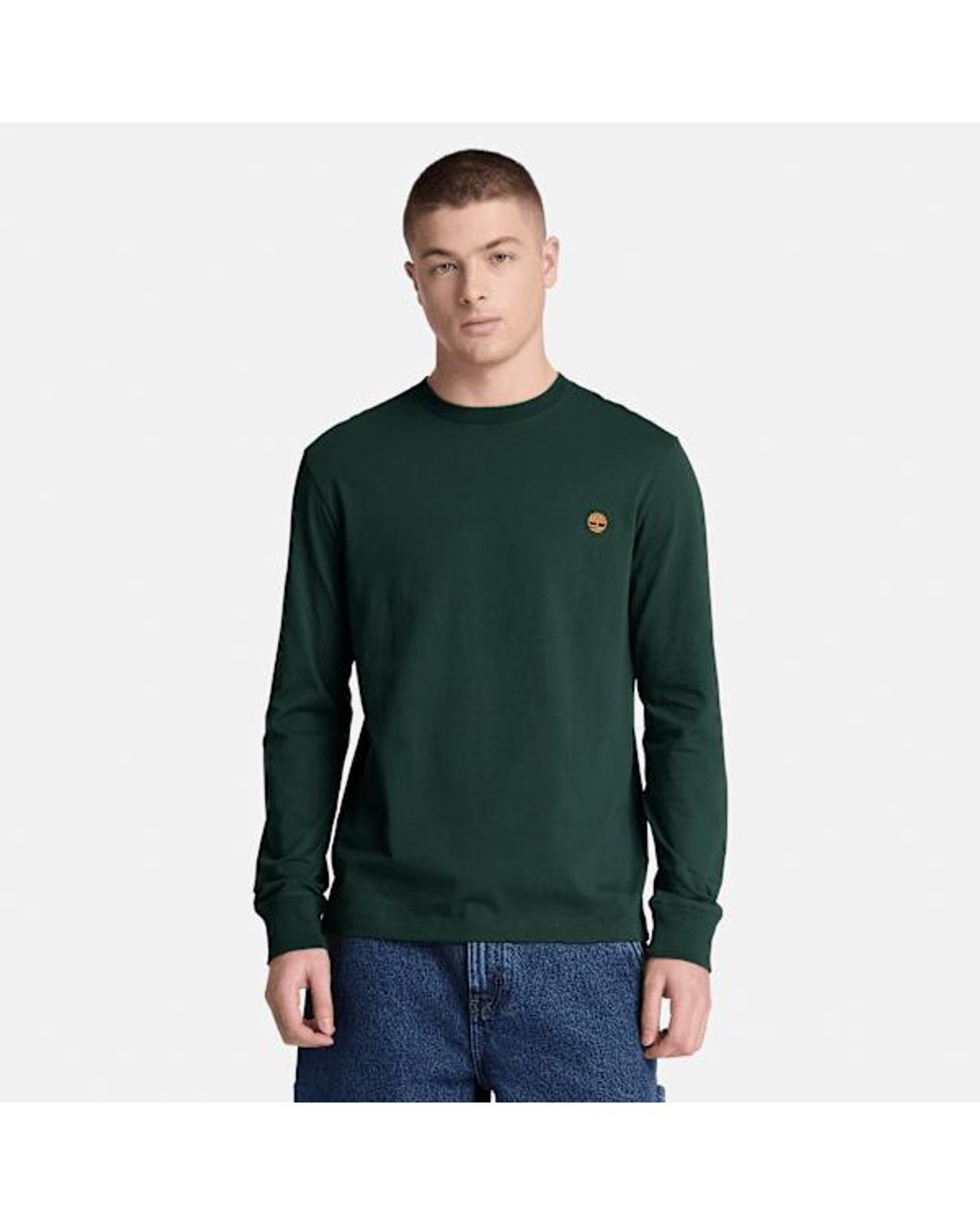 Timberland Green Dunstan River Slim Embroidered Long-Sleeve T-Shirt For for men