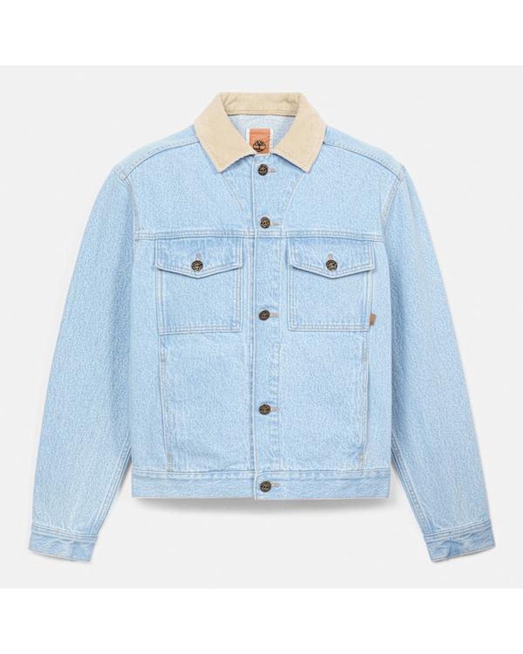 Timberland Blue All Gender Corduroy Collared Denim Jacket