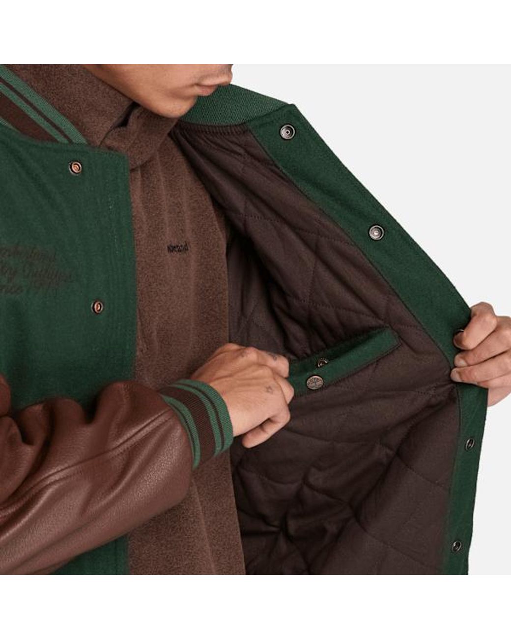 Timberland Green Signature Varsity Jacket For for men