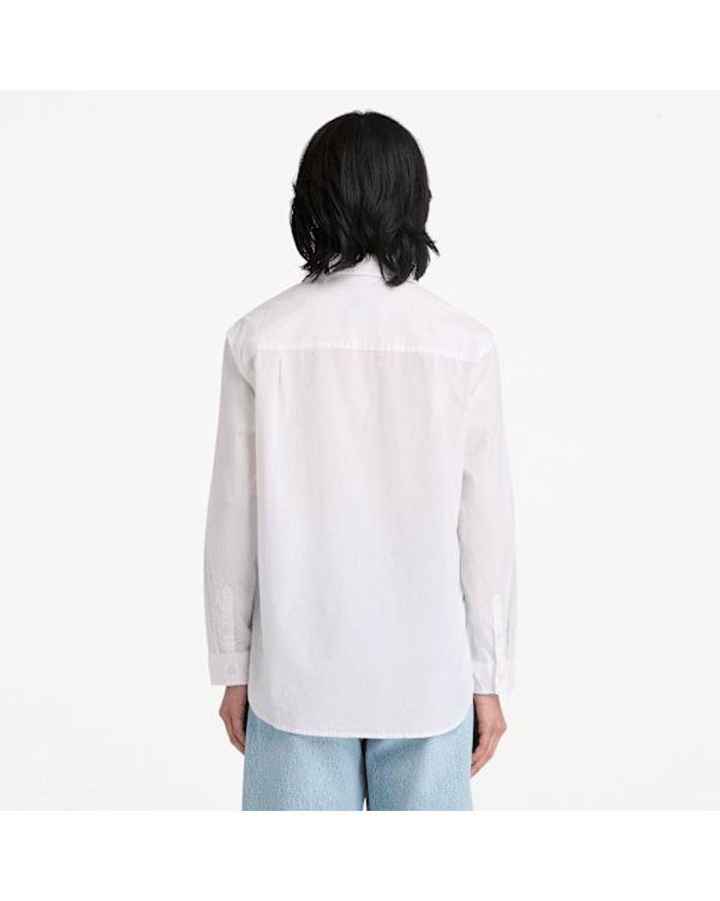 Timberland Poplin Shirt For Women In White, Woman, White, Size: L for men