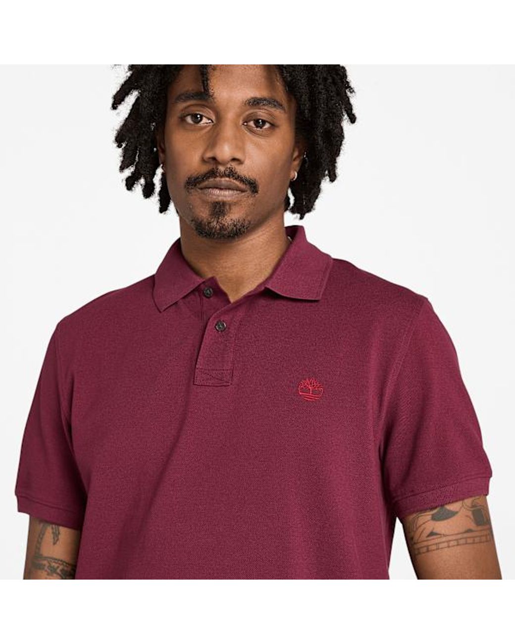 Timberland Red Millers River Pique Short-Sleeve Polo For for men