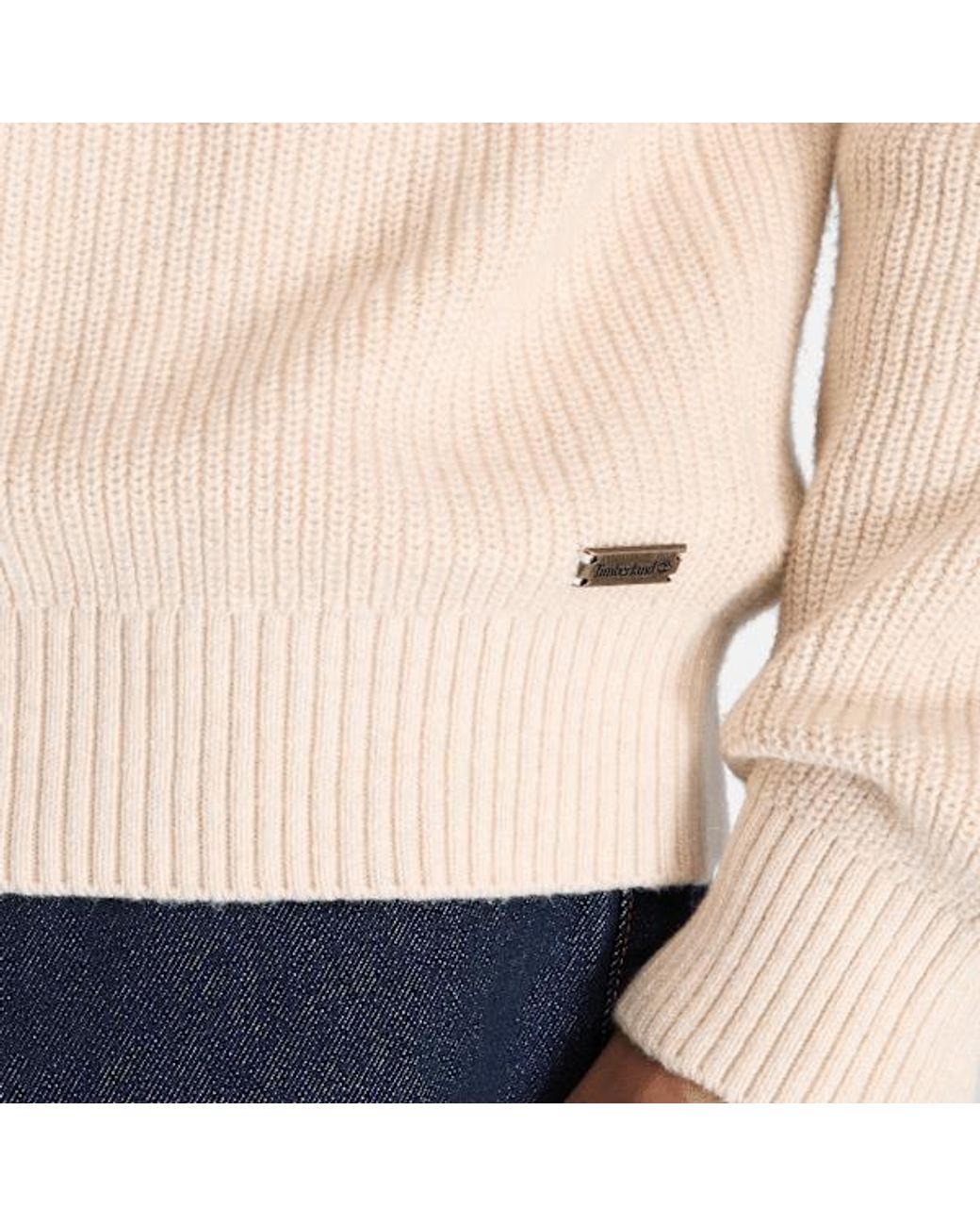Timberland White Cotton Crewneck Jumper For for men
