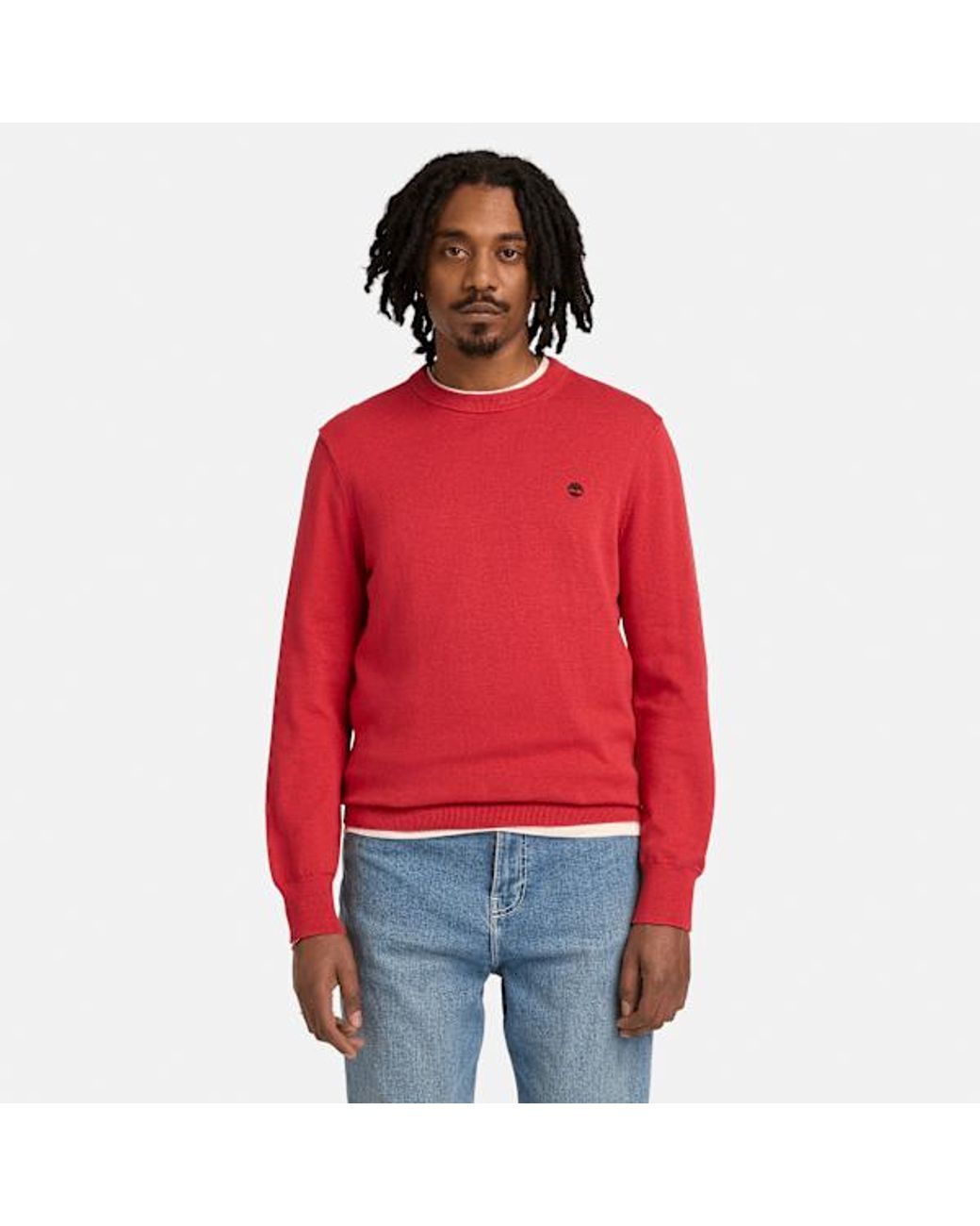 Timberland Williams River Cotton Yarn Dyed Jumper For Men In Red, Man, Red, Size: M for men