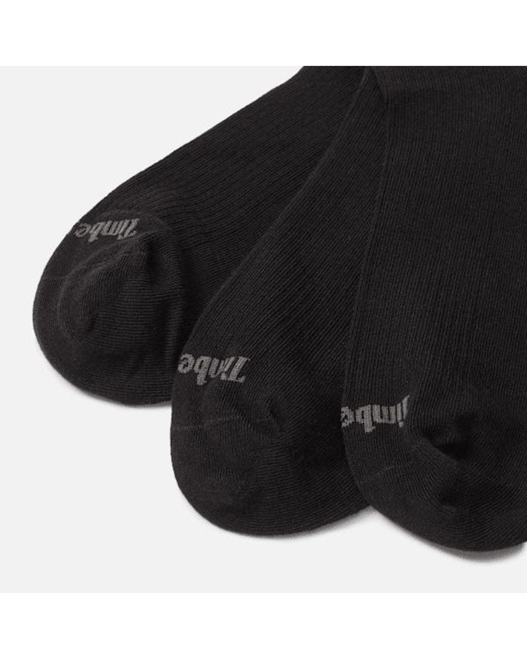 Timberland Black Chesapeake 3-Pack Crew Sock