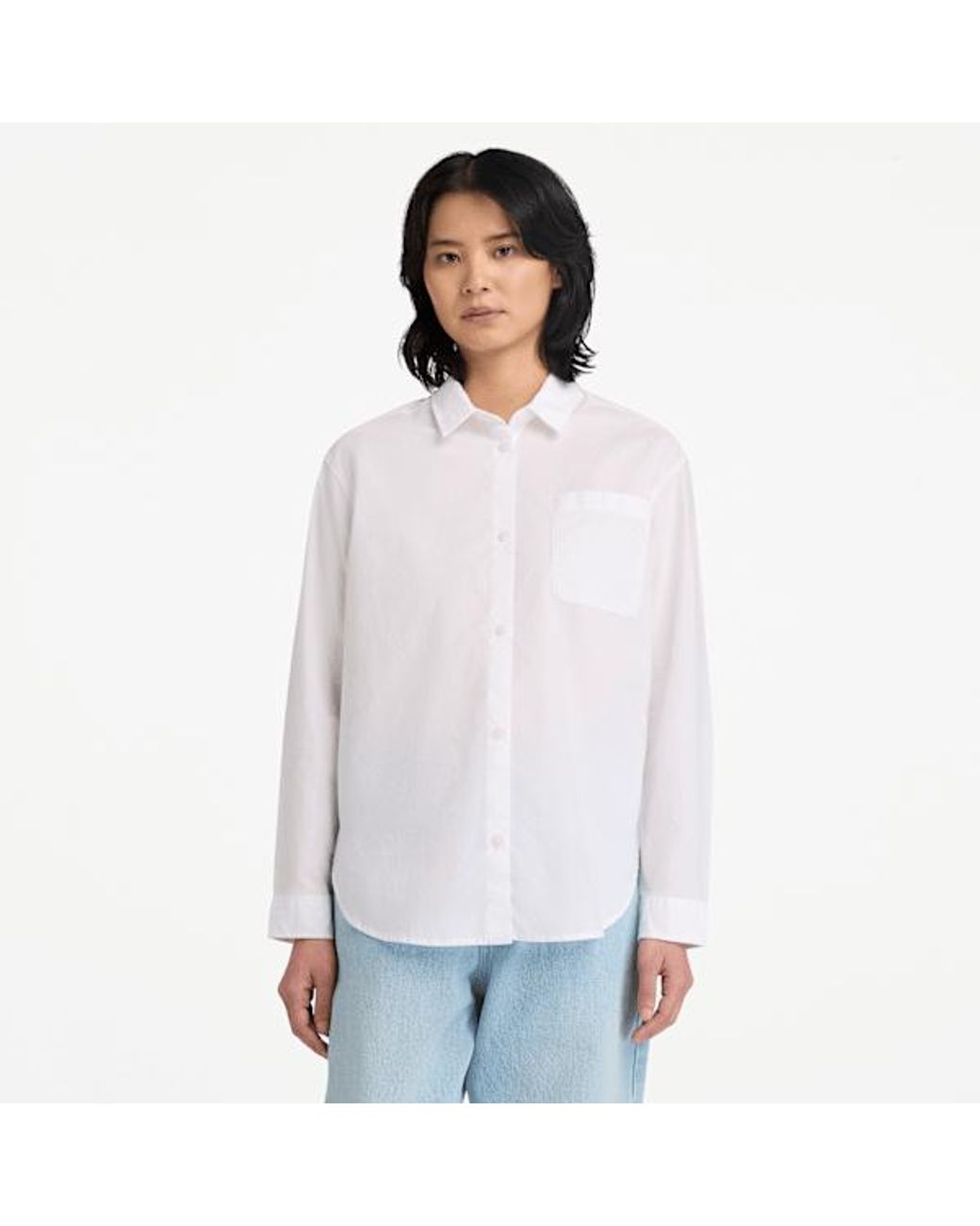 Timberland Poplin Shirt For Women In White, Woman, White, Size: L for men