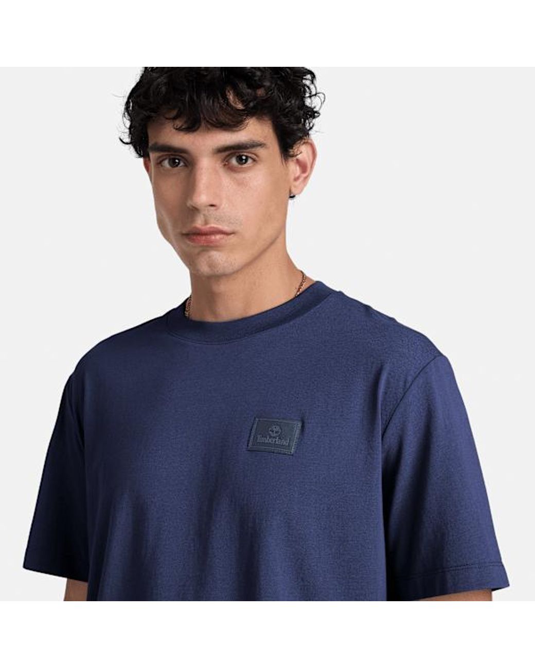 Timberland Blue Silicon Badge Short-Sleeve T-Shirt For for men