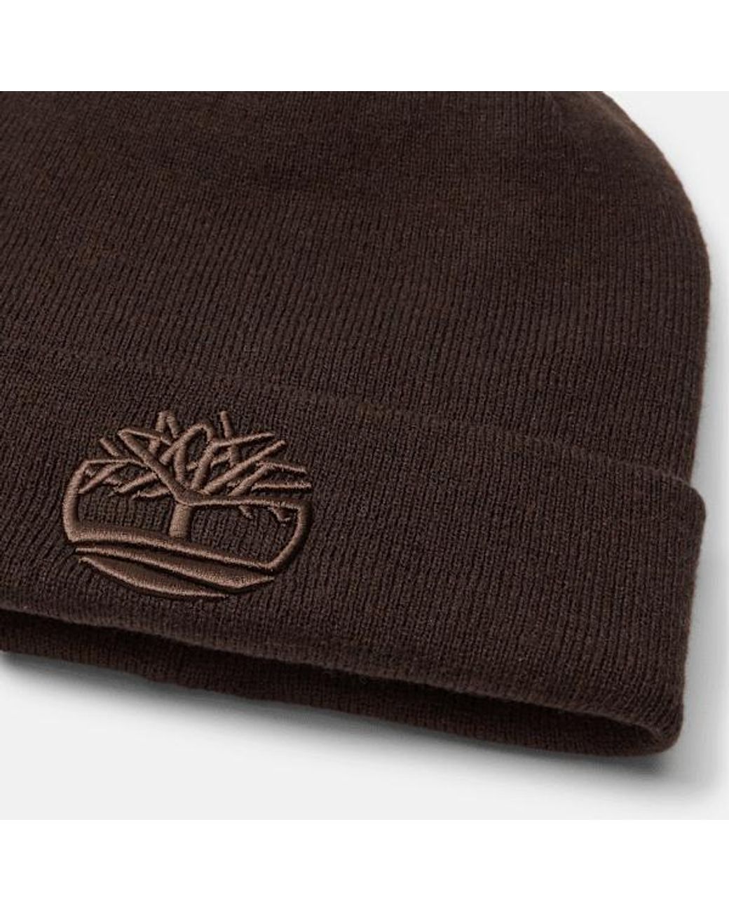 Timberland Green 3d Embroidered Beanie In Brown, Brown for men