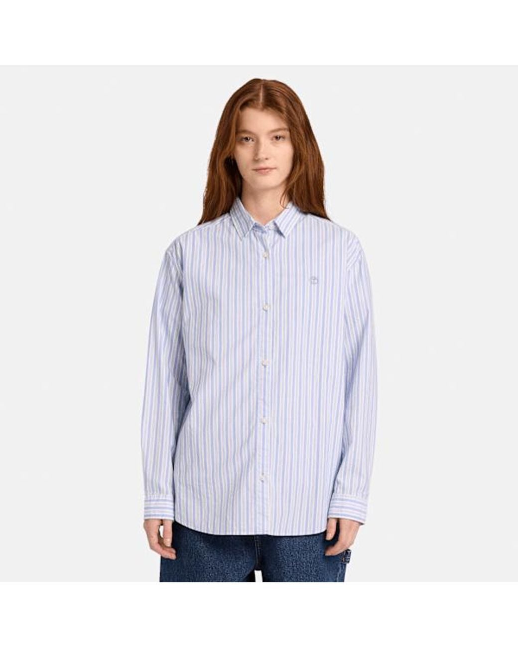 Timberland Blue Multi-Stripe Long-Sleeve Shirt For
