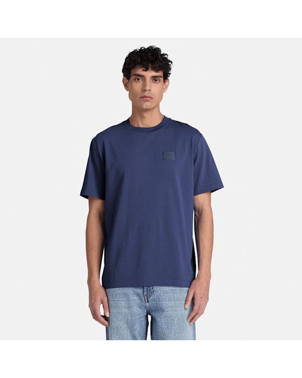 Timberland Blue Silicon Badge Short-Sleeve T-Shirt For for men