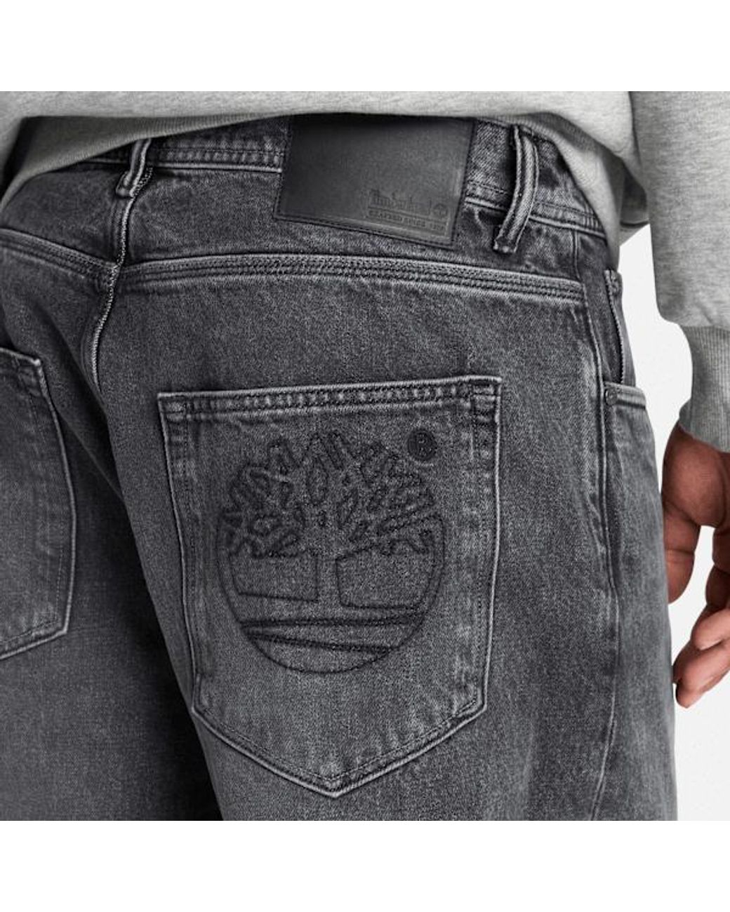 Timberland Gray Baggy Denim Trouser For for men