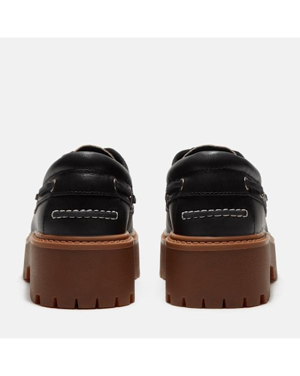 Timberland Black Stone Street Platform Boat Shoe For