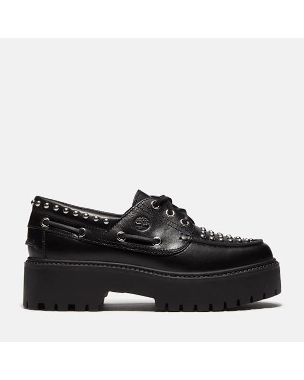Timberland Black Stone Street Platform Boat Shoe For