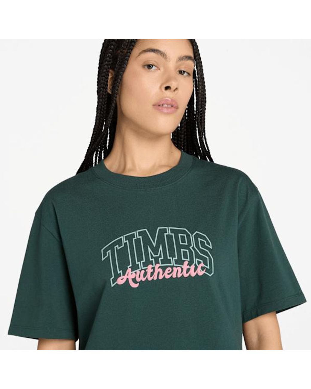 Timberland Green Varsity Graphic Short-Sleeve T-Shirt For