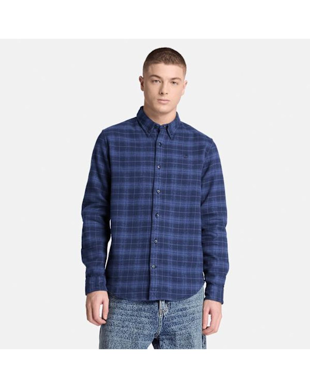 Timberland Blue Flannel Check Regular Shirt For for men