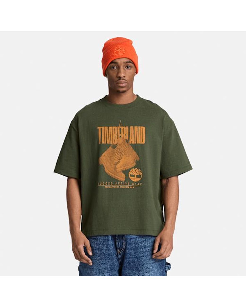 Timberland Green Rugged Boot Short-Sleeve T-Shirt For for men