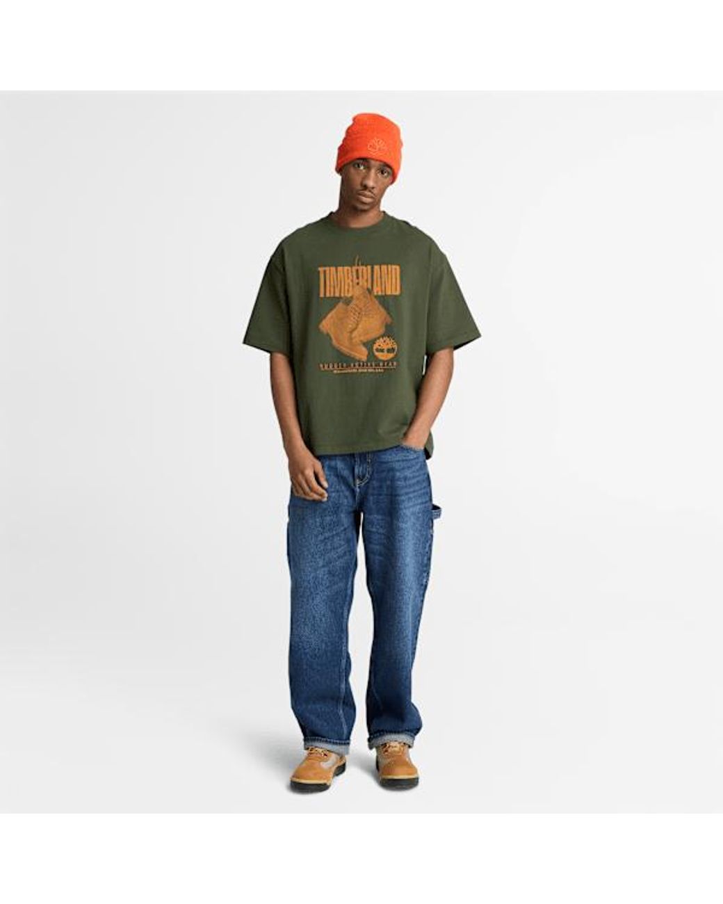 Timberland Green Rugged Boot Short-Sleeve T-Shirt For for men