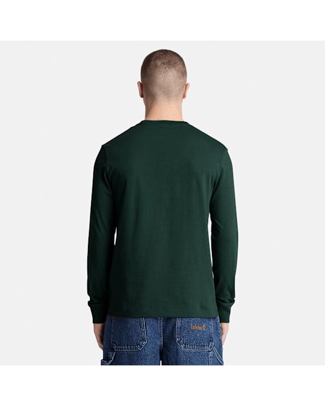 Timberland Green Dunstan River Slim Embroidered Long-Sleeve T-Shirt For for men