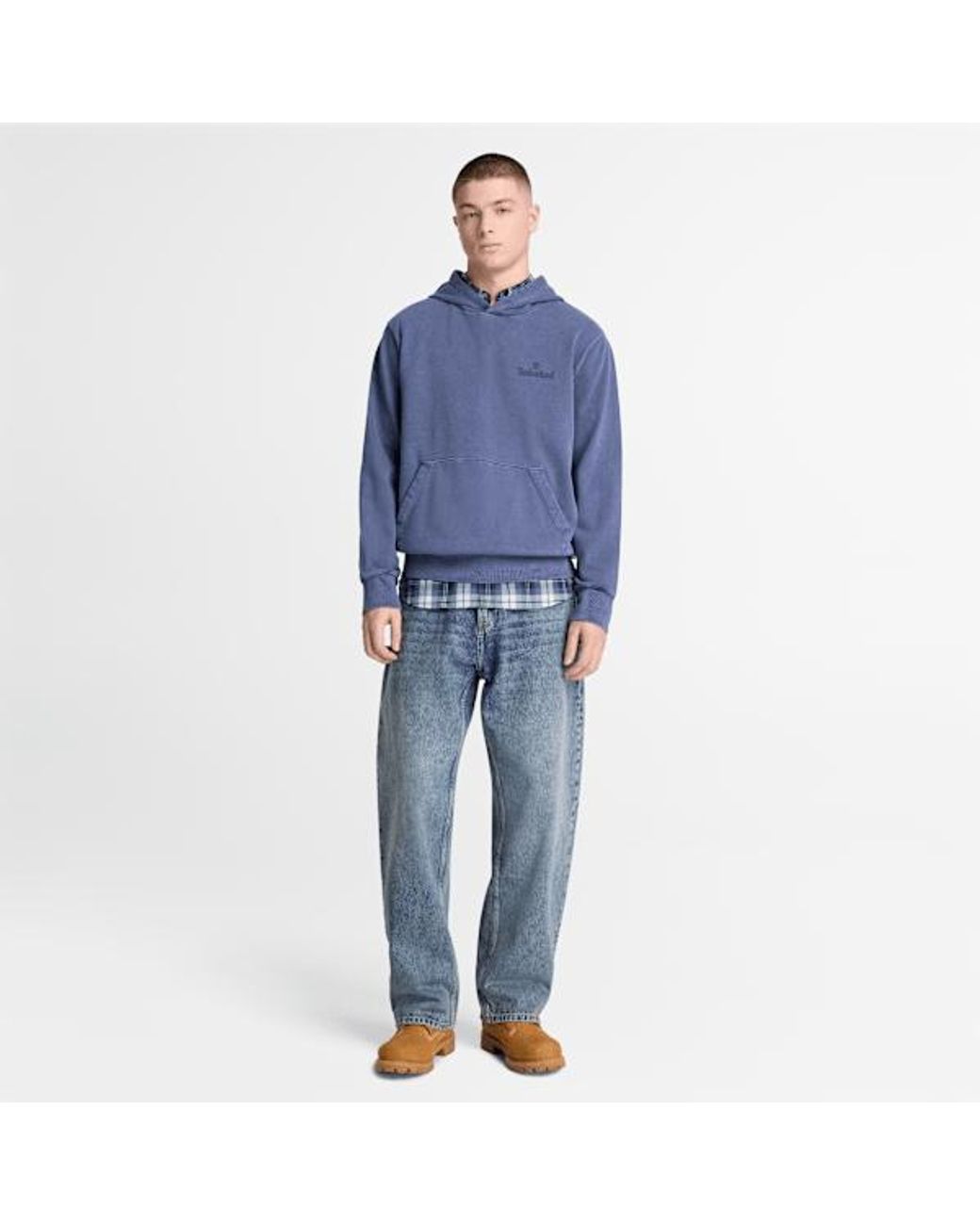 Timberland Blue Check Regular Fit Poplin Shirt For for men