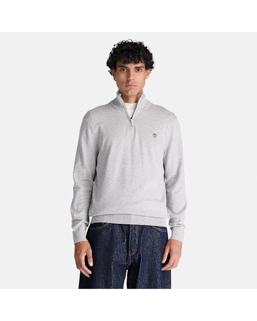 Timberland White Williams River Cotton Quarter-Zip Jumper For for men