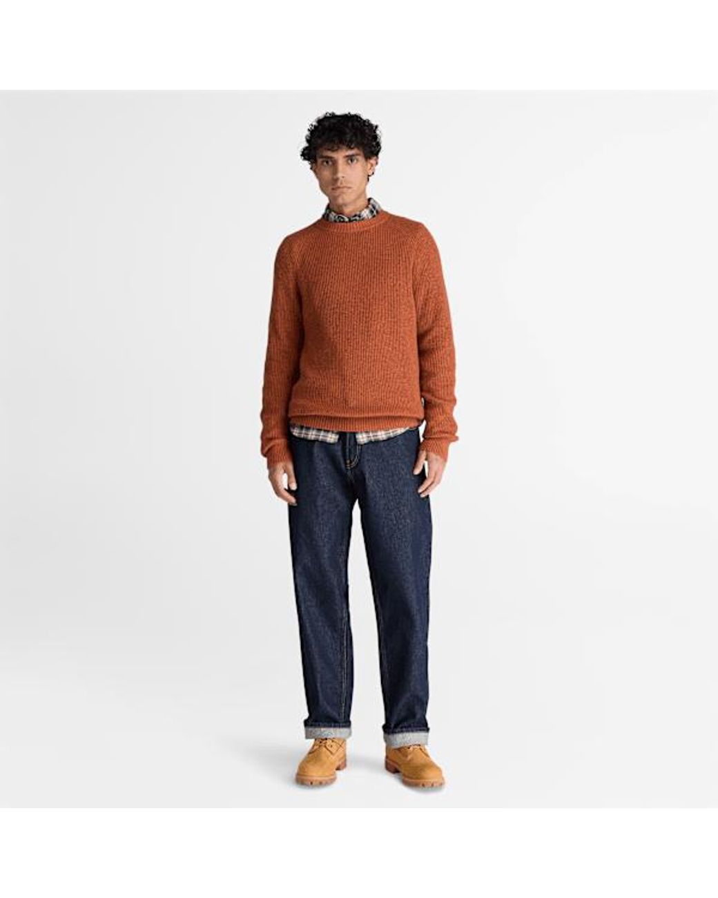 Timberland Brown Cotton Crewneck Jumper For for men