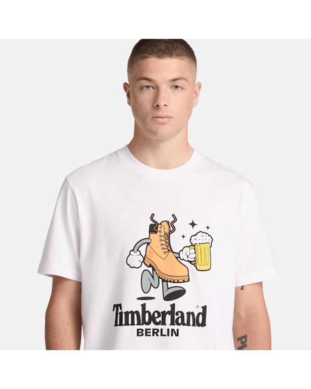 Timberland White All Gender Berlin Short-Sleeve T-Shirt