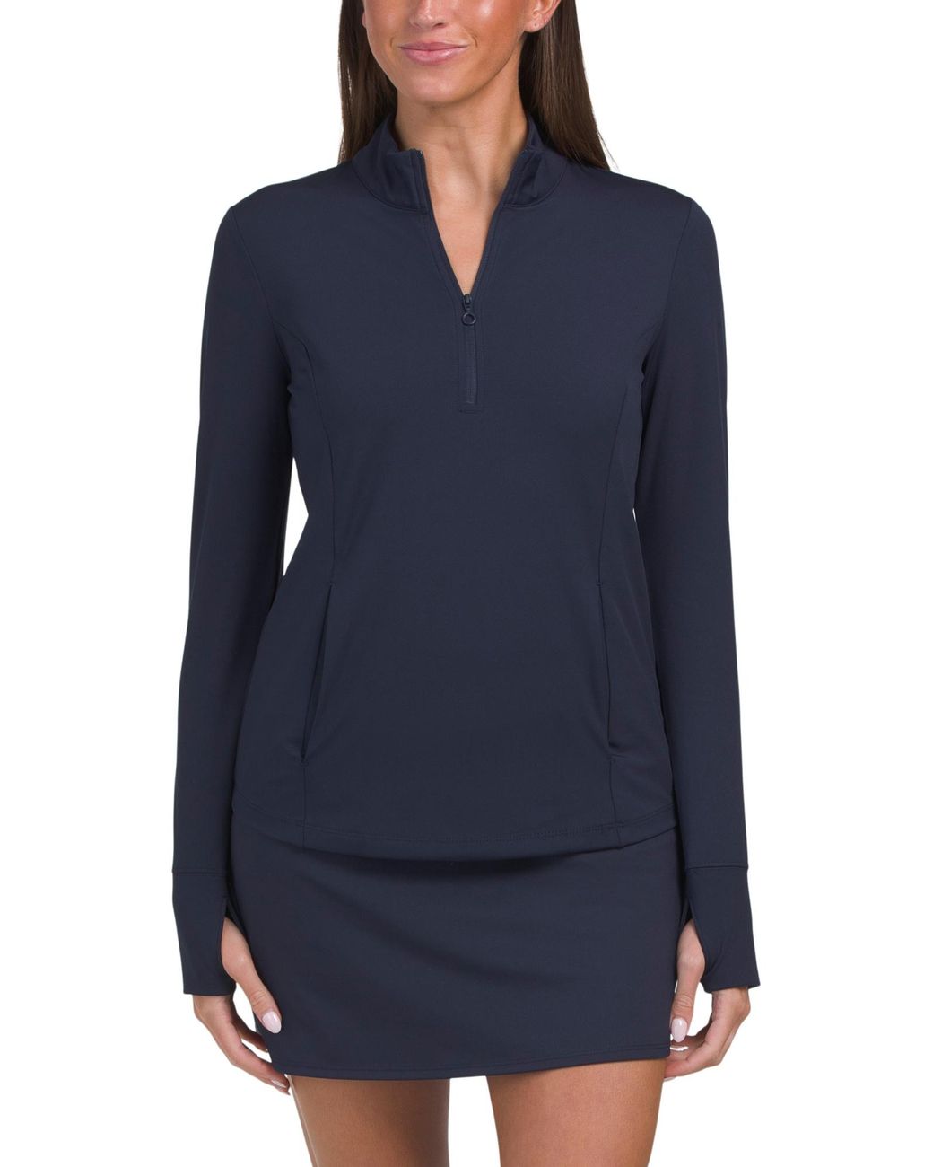 Tj Maxx Blue Quarter Zip Jacket, Spandex/Polyester