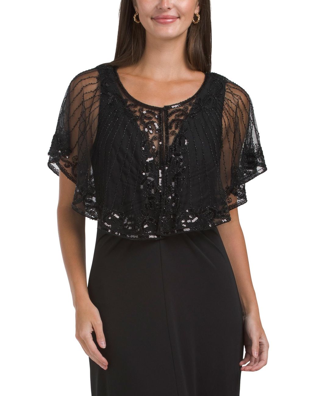 Tj Maxx Black Evening Capelet For Polyester