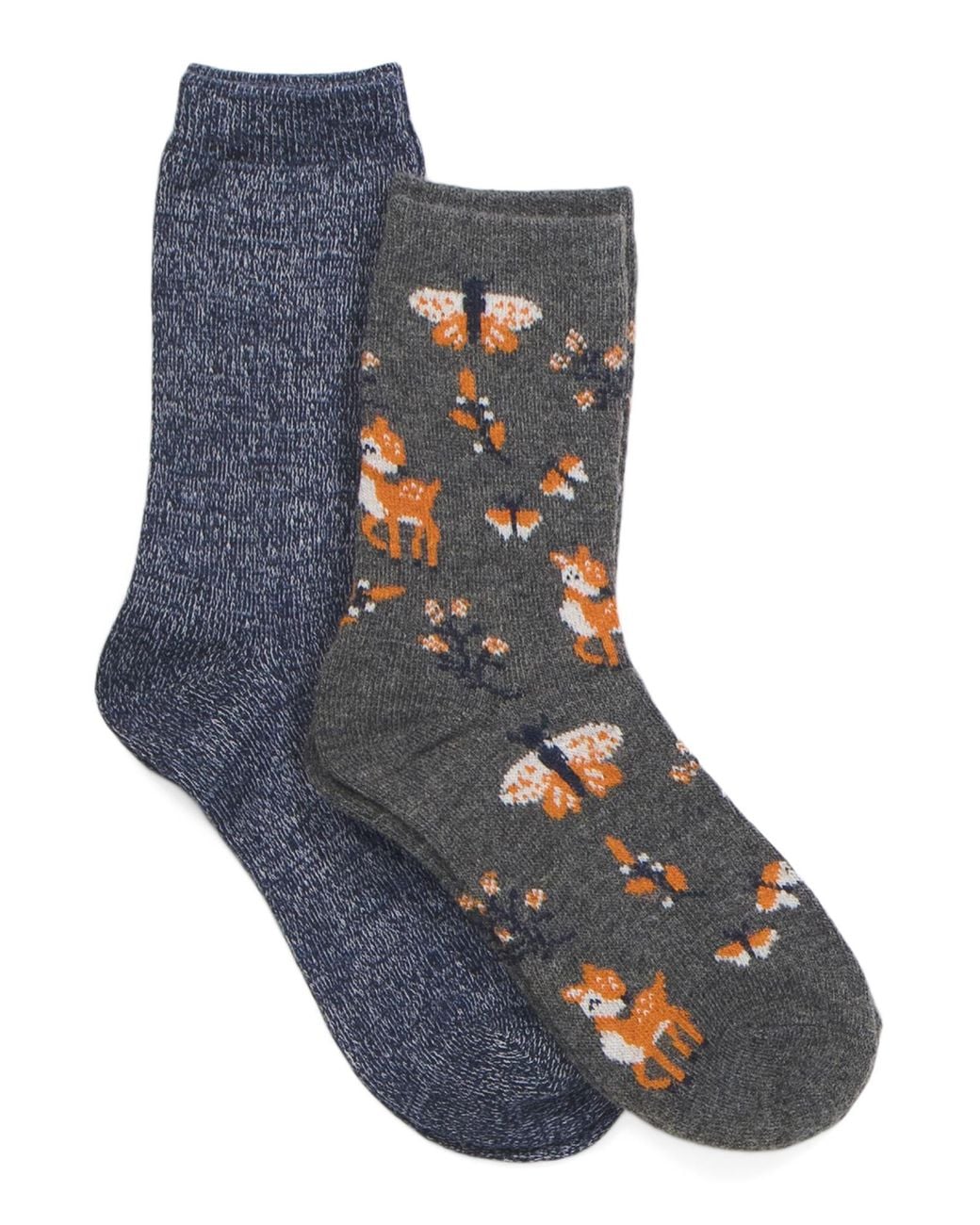 Tj Maxx Black 2Pk Wool Blend Crew Socks For Nylon/Spandex/Polyester