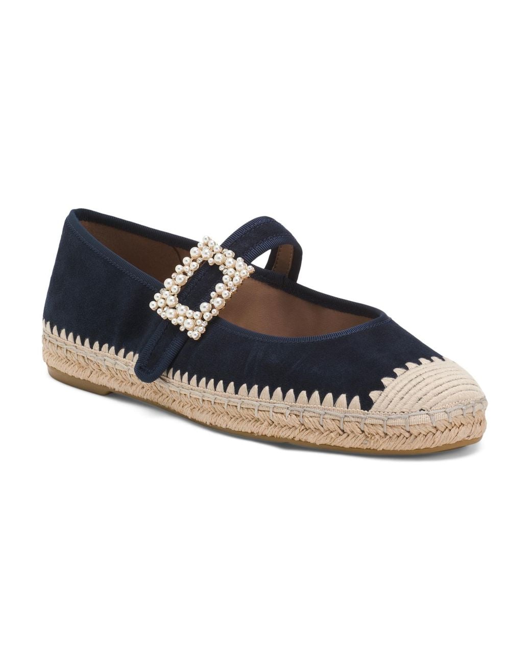 Tj Maxx Blue Wide Java Casual Mary Jane Flats For Suede