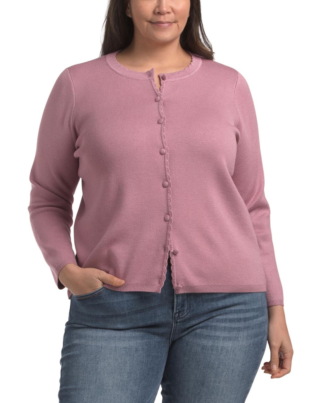 Rayon Cardigan TJ Maxx Plus Pointelle Collar Cardigan, Nylon/Rayon in Red | Lyst