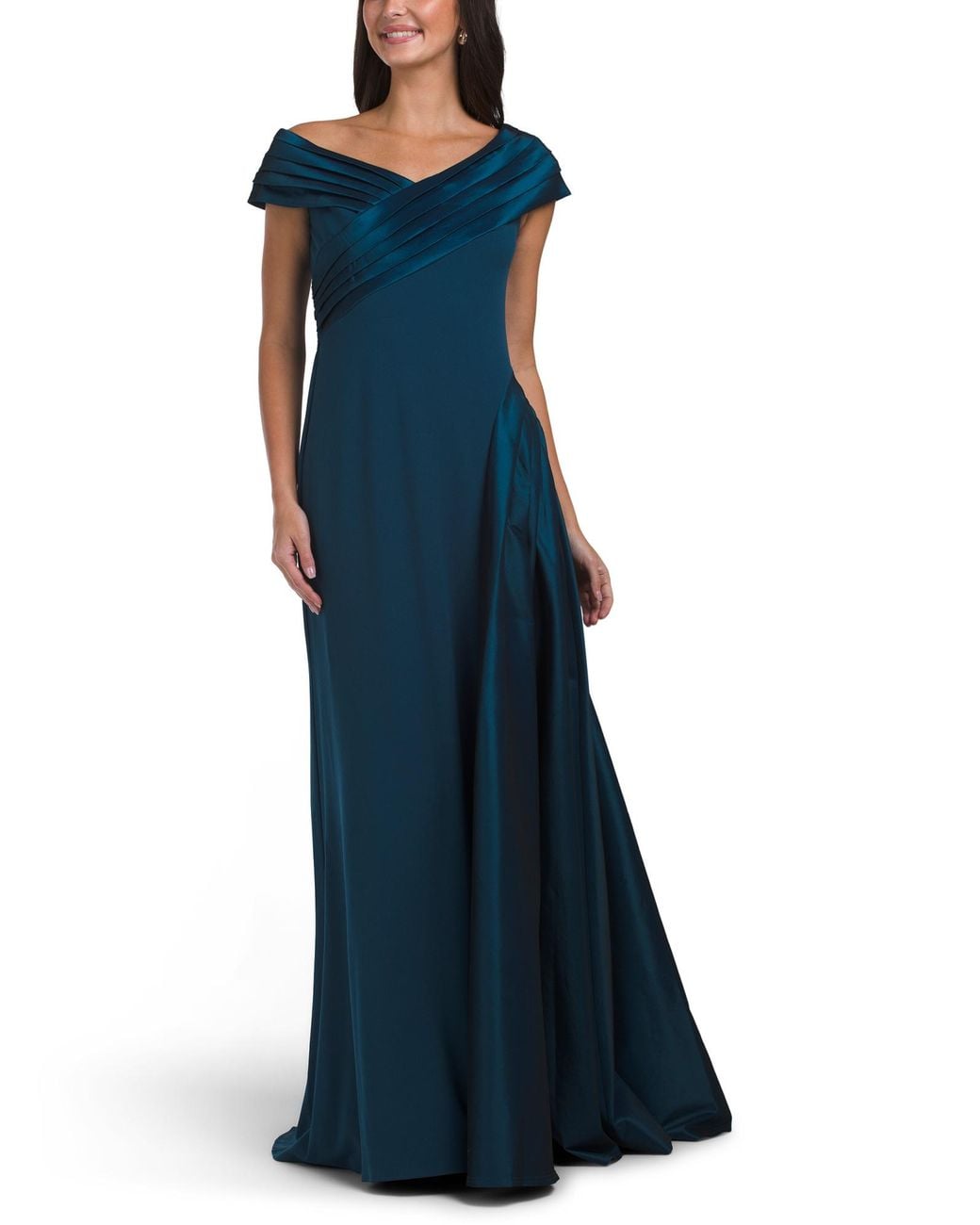 TJ Maxx Off The Shoulder Draped Overlay Train Gown For Nylon/Spandex ...